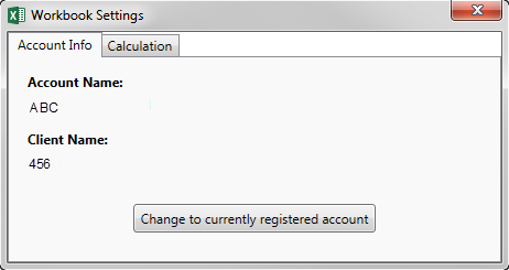 Screen capture showing the tab Account Info.